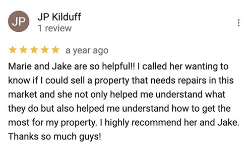 Google Review for Allora Homes from JP Kilduff